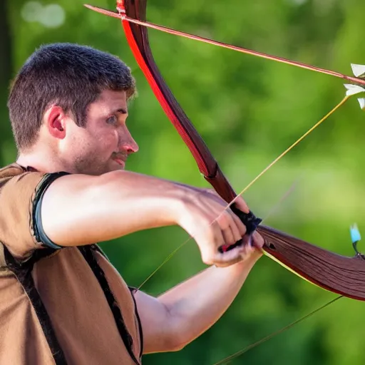 Prompt: photo of an archer with a bow