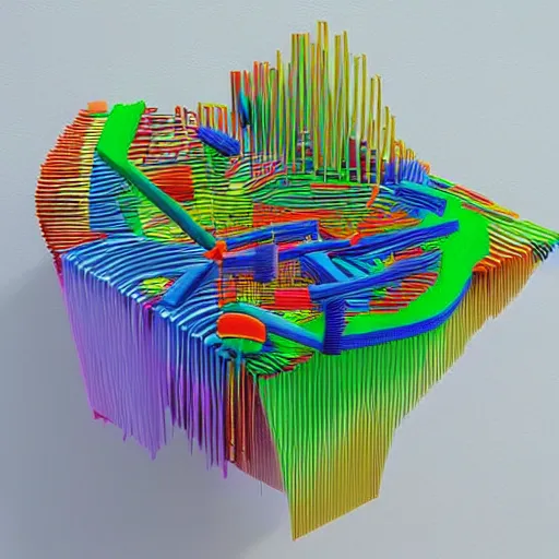 Prompt: three - dimensional data sculptures