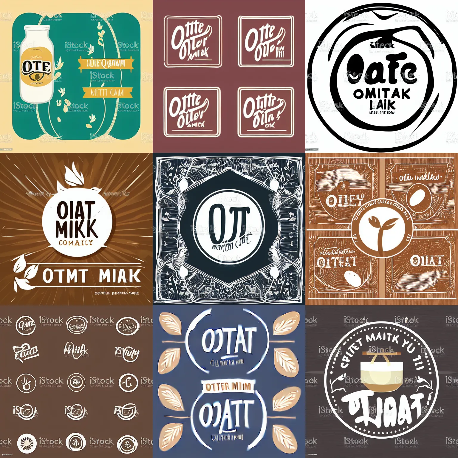 Prompt: oat milk company logo vector art design