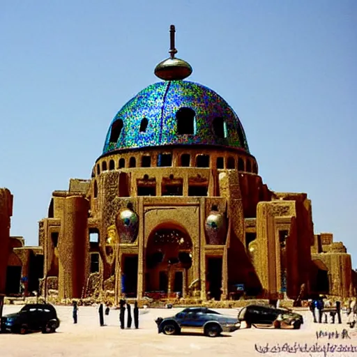 Prompt: colossal steampunk city made of iridescent beetle carapace, ancient middle eastern architecture