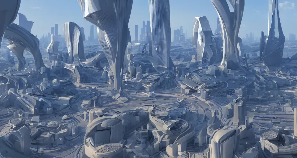 Prompt: view on futuristic city in the horizon, in style of ar nouveau, detailed, sharp, 8 k