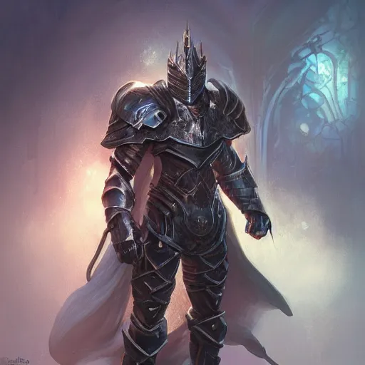 Image similar to black knight in heavy armor, dark water, tentacles, pearl armor, fantasy, highly detailed, digital painting, trending on artstation, concept art, sharp focus, illustration, art by artgerm and nixeu and greg rutkowski and magali villeneuve