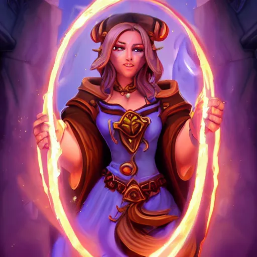 Image similar to hearthstone official professional art. a sorceress, wearing a robe casting a fire ball. insanely coherent physical body parts ( face, arms, legs, hair, eyes, pupil, eye white ). full body realistic, sharp focus, 8 k high definition, insanely detailed, intricate, elegant, smooth, sharp focus, illustration, artstation