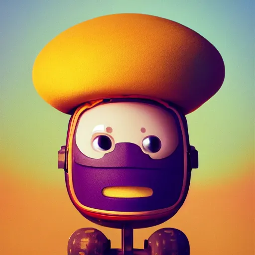 Image similar to full body portrait of a round robot wearing beret, painting a canvas, big head, high detail, beautiful light, depth of field, sharp focus, clean design, 4 k, pixar, colorful, octane render