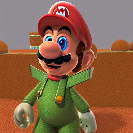 Image similar to A bot in the game Super Mario 64, unreal engine, highly detailed, 8k, vray