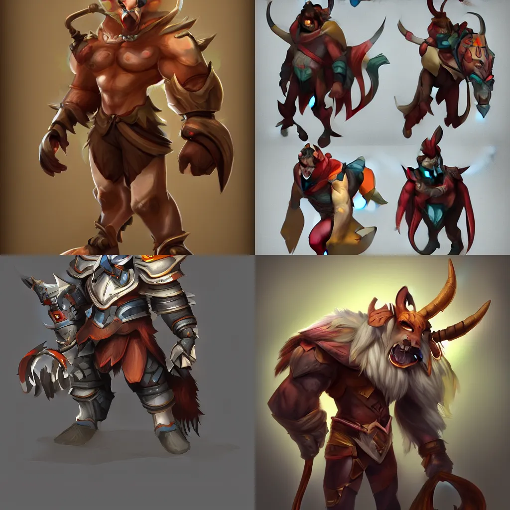 Prompt: donkey character, league of legends style, concept art, trending on artstation