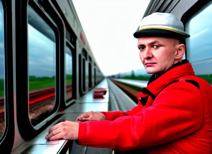 Image similar to train driver of the Russian Railways