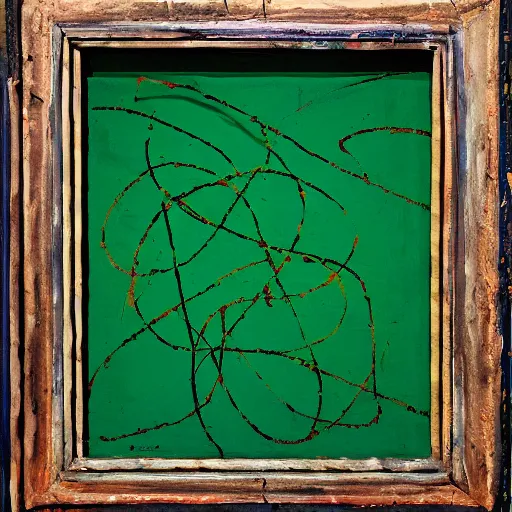Prompt: lucio fontana, canvas, ripped, colorful, texture, materic, realistic, exposition, museum