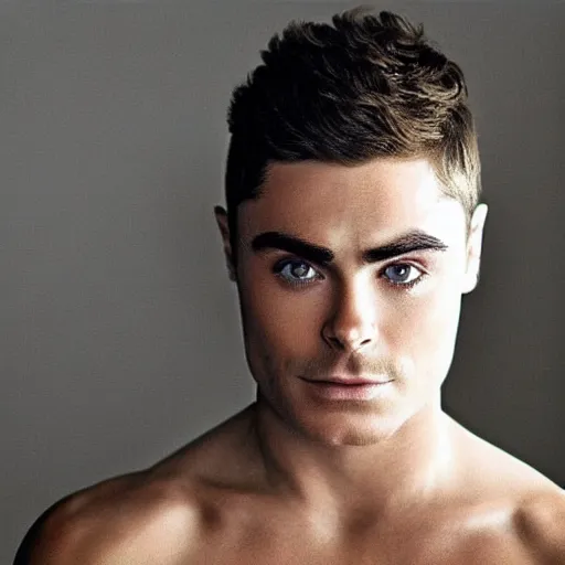 Prompt: “a realistic detailed photo of a guy who is an attractive humanoid who is half robot and half humanoid, who is a male android, Zac Efron, shiny skin, posing like a statue, blank stare”