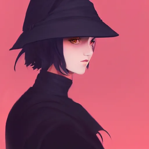 Image similar to a beautiful artwork side profile portrait of a witch by ilya kuvshinov, featured on artstation