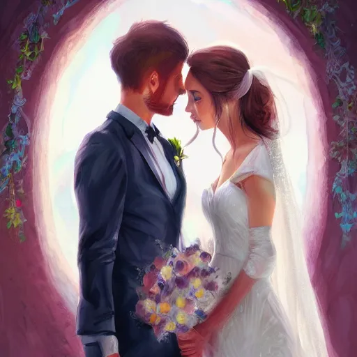 Image similar to wedding, digital painting, ultradetailed, artstation, oil painting, ultradetailed, artstation