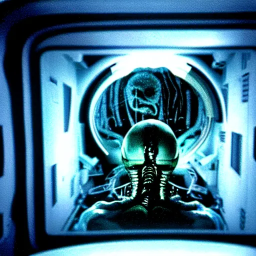 Image similar to a xenomorph inside an mri. alien : resurrection movie photograph.