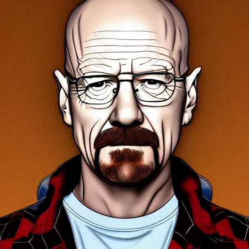 Image similar to walter white as a female, high quality digital art