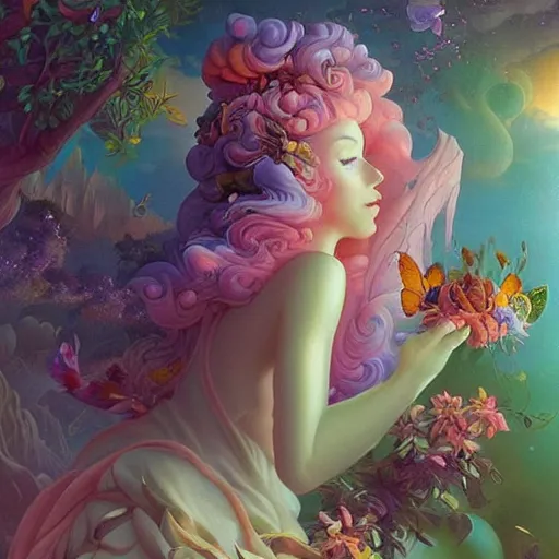 Image similar to 🧚‍♀️✨🌳🧚‍♀️, detailed matte fantasy painting, by Lisa Frank by Peter Mohrbacher by by Artgerm by Ferdinand Knab by Alena Aenami by Dave LaChapelle