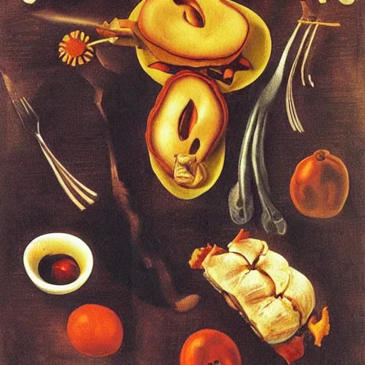 Prompt: food, salvador dali