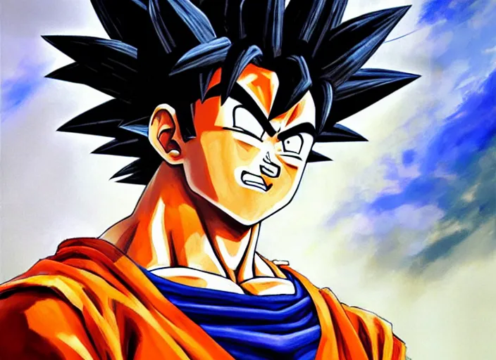 a highly detailed beautiful portrait of goku, by | Stable Diffusion ...