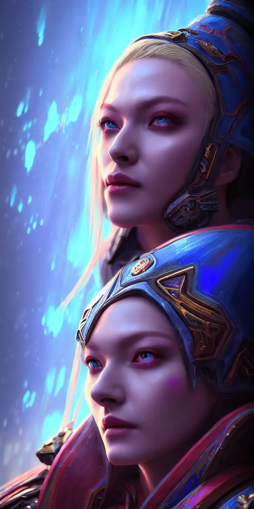 Image similar to ( ( ( ( ( hyperrealist distant portrait of empress sylvanas windrunner on a blue planet where it rains colors. ) ) ) ) ) by bayard wu, fantasy, photorealistic, octane render, unreal engine, dynamic lighting, trending on artstation, poster, volumetric lighting, very detailed faces, 4 k, award winning