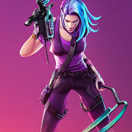 Image similar to beautiful female purple hair katana symmetrical face eyes full length fantasy art apex fortnite Video game icon, 2d game art gta5 cover , official fanart behance hd artstation by Jesper Ejsing, by RHADS, Makoto Shinkai and Lois van baarle, ilya kuvshinov, rossdraws