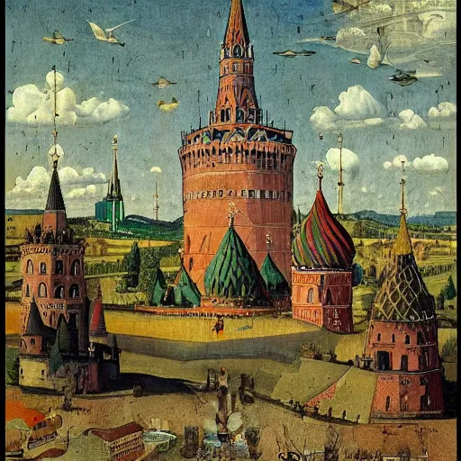 Image similar to kremlin in bosch style art