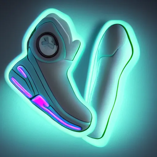 Image similar to nike mags, glow, neon, centered, designed by sawoozer, ultra detailed, artstation, akitipe studios, octane render 8 k, vray render 4 k, realistic