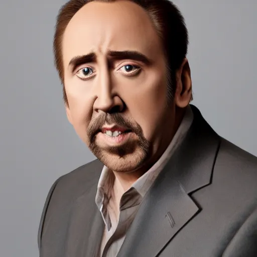 Image similar to nicolas cage headshot headshot even lighting