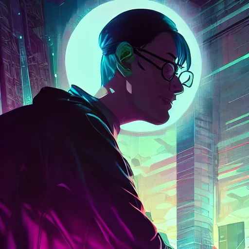 Prompt: william gibson as Case from Neuromancer, ambient lighting, 4k, anime key visual, lois van baarle, ilya kuvshinov, rossdraws, artstation