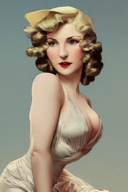 Image similar to high angle pinup photo of a beautiful blonde woman from 2 0 s decade of 1 8 0 0 century with green eyes, gloomy atmosphere, film noir realistic, sharp focus, 8 k high definition, insanely detailed, artstation, concept art, smooth, sharp focus, illustration, art by artgerm and greg rutkowski and alphonse mucha and william - adolphe bouguereau