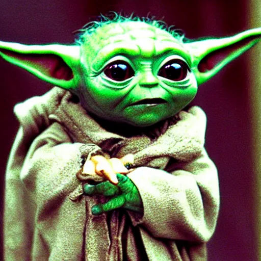 Image similar to baby yoda, by tim burton