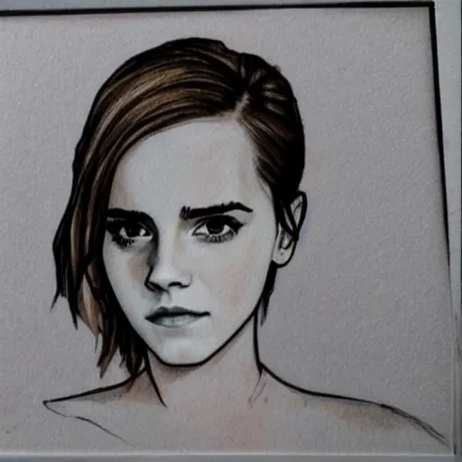 Prompt: emma watson draw with chocolate and icing.