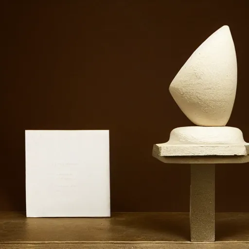 Prompt: a single readymade occult object by Marcel Duchamp, banal object on a pedestal, historical archive, studio shoot