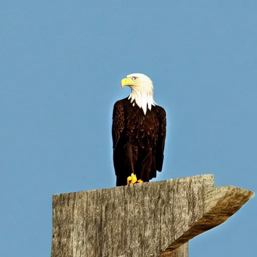 Image similar to eagle, bald, realistic, perched