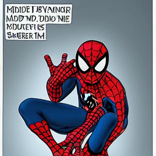 Image similar to taking medicine spiderman taking medicine taking medicine