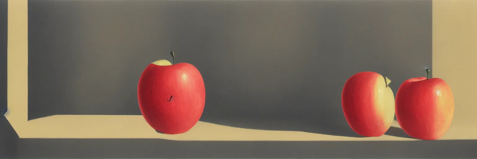 Prompt: apple painting magritte