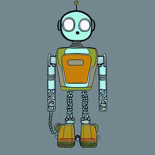 Image similar to robot in a mid life crisis, depressed, digital art