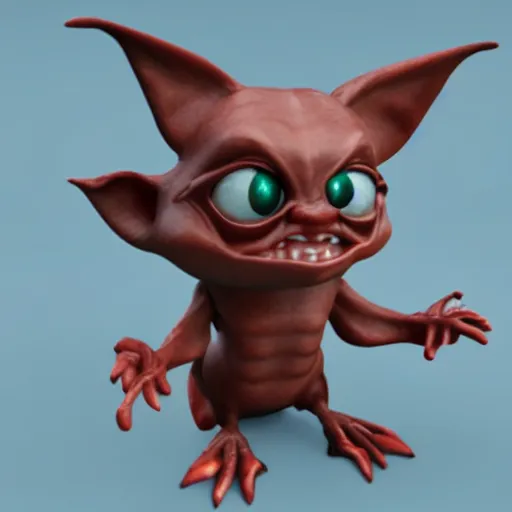 Image similar to poorly rendered 3 d adorable gremlin