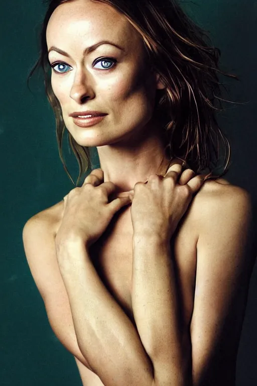 Image similar to Candid portrait photograph of Olivia Wilde, taken by Annie Leibovitz