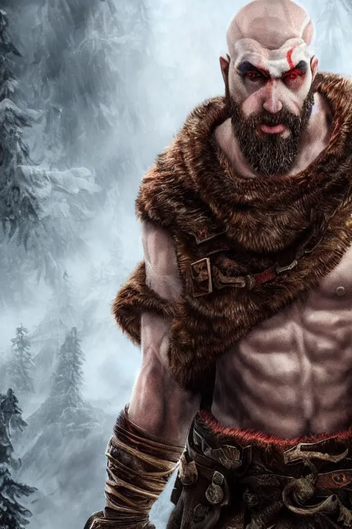 Prompt: Sam Hyde in God of War 4, sigma male, rule of thirds, movie poster with no text, award winning photo, unreal engine