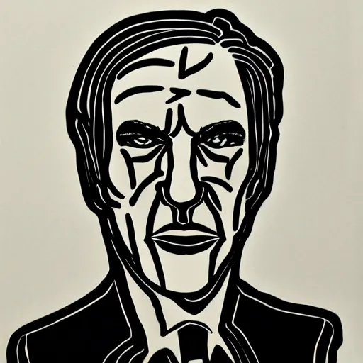 Prompt: tattoo design, stencil, portrait of saul goodman, symmetrical face