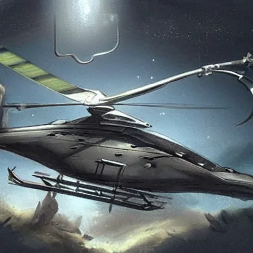 Prompt: concept art prometheus helicopter by james cameron