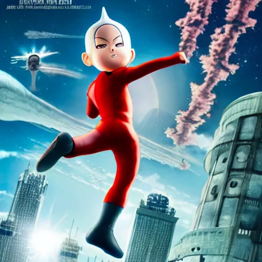 Image similar to astroboy poster in a 2 0 2 0 blockbuster, cgi, render
