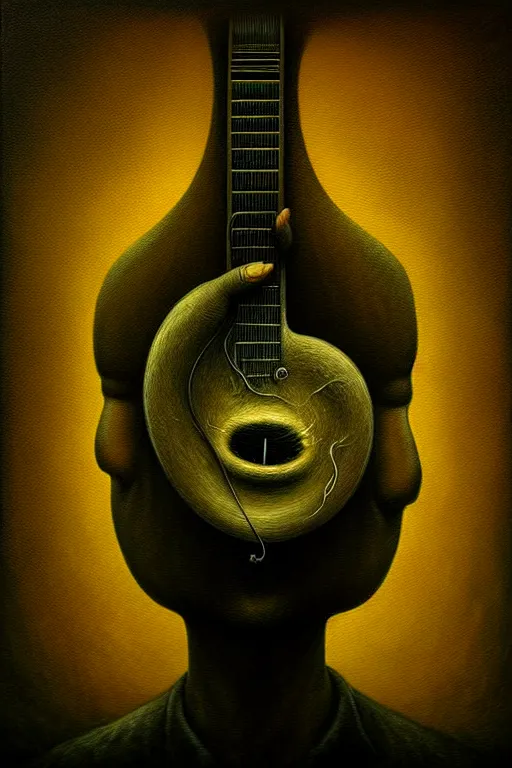 Prompt: music inspires my soul. by anton semenov, hyperrealistic photorealism acrylic on canvas