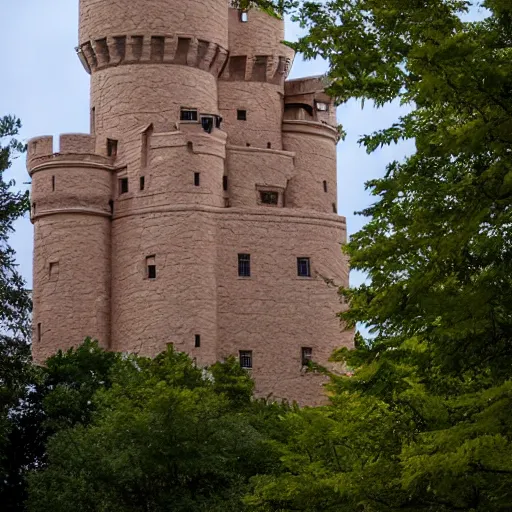 Prompt: Castle designed by Frank Llyod Wright. AF-S NIKKOR 10-200mm F2.8G ED.