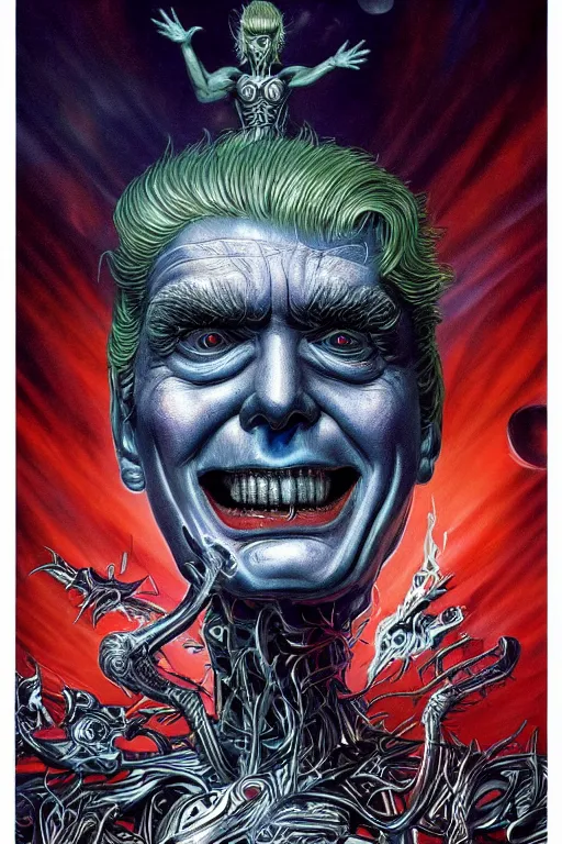 Image similar to donald trump's disgusting true form, high details, intricate details, by vincent di fate, artgerm julie bell beeple, 90s, inking, vintage 60s print