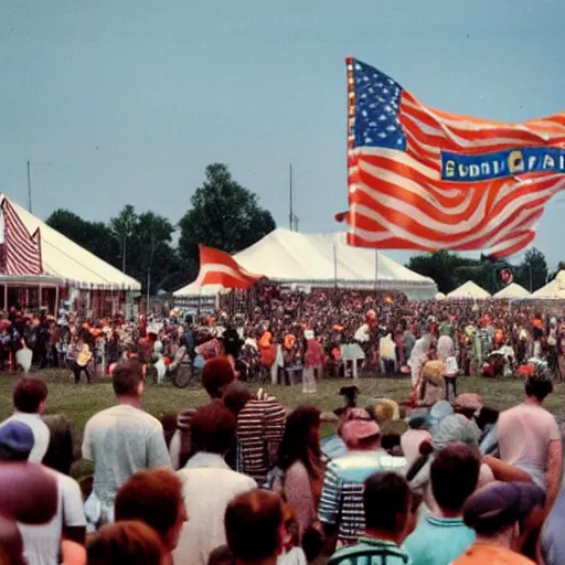 Image similar to crowds at a county fair taking the zyklon b or agent orange challenge