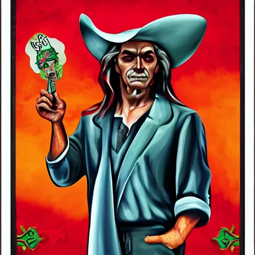 Image similar to el diablito loteria character, photorealistic portrait, studio