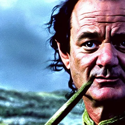 Prompt: bill murray in lord of the rings, movie still, promotional shot