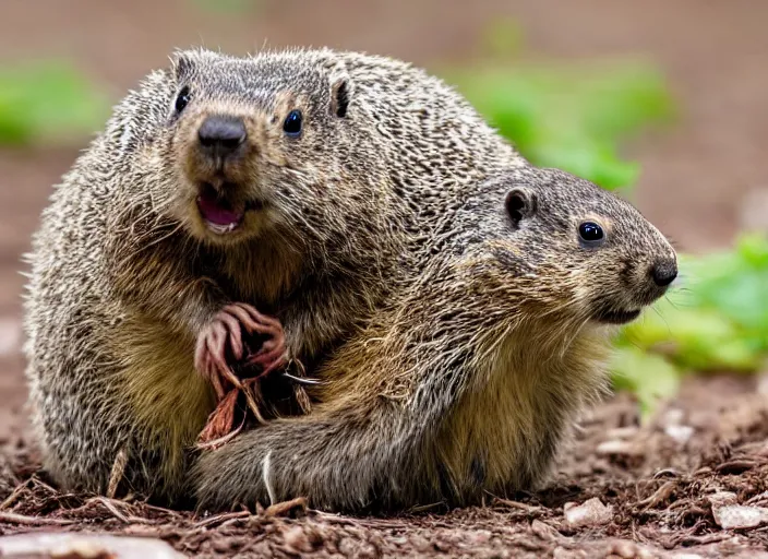 Image similar to groundhog eating a worm