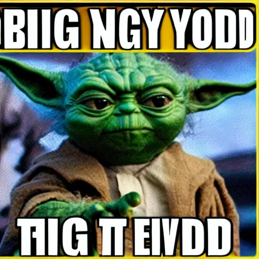 Prompt: furious angry evil big huge yoda