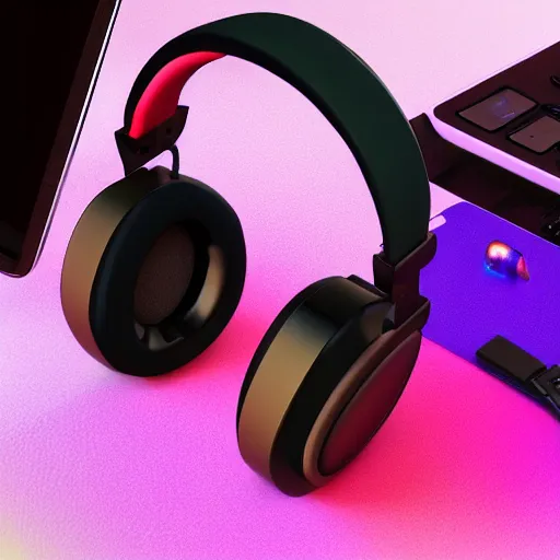 Image similar to wireless headphone stand, futuristic, techno, cyberpunk, product design, render, concept, fun, neon