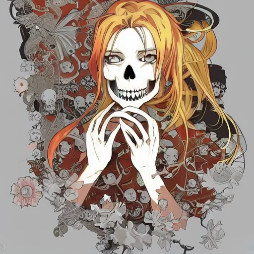 Anime Manga Skull Portrait Girl Female Skeleton Stable Diffusion OpenArt